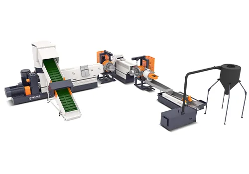 cut compactor feeding plastic granulator